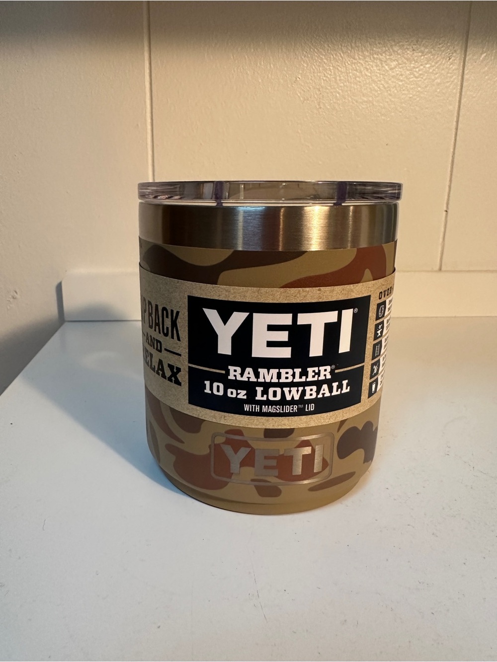 Yeti Rambler 10 oz Lowball with Magslider lid. NWT. Wetlands Camo
